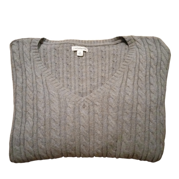 Croft & Barrow Cable Knit Gray Sweater V-Neck Warm Minimalist Business Casual XL - Picture 5 of 8